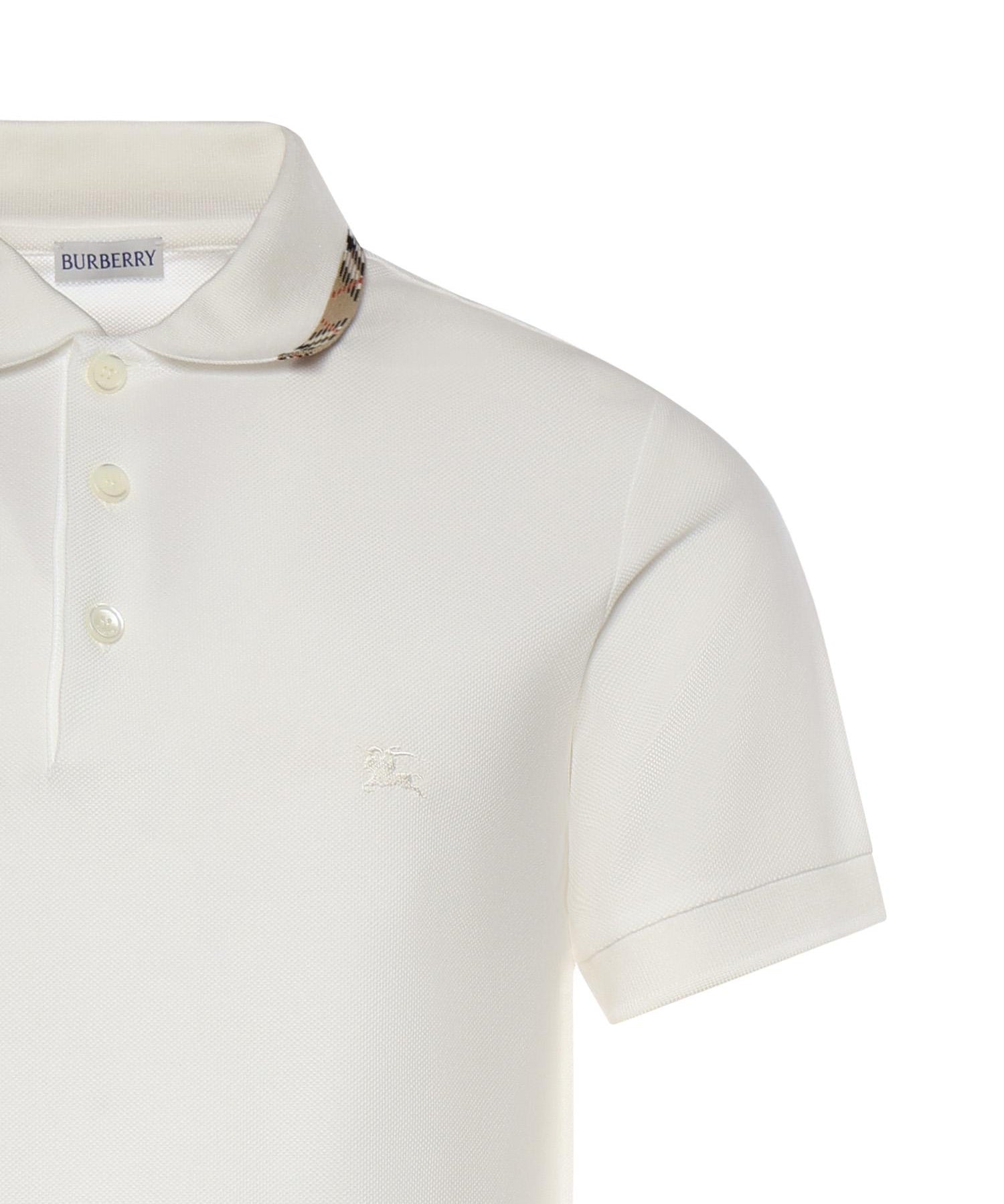 Polo in cotone con finiture Check 8126955 B7078 BURBERRY 