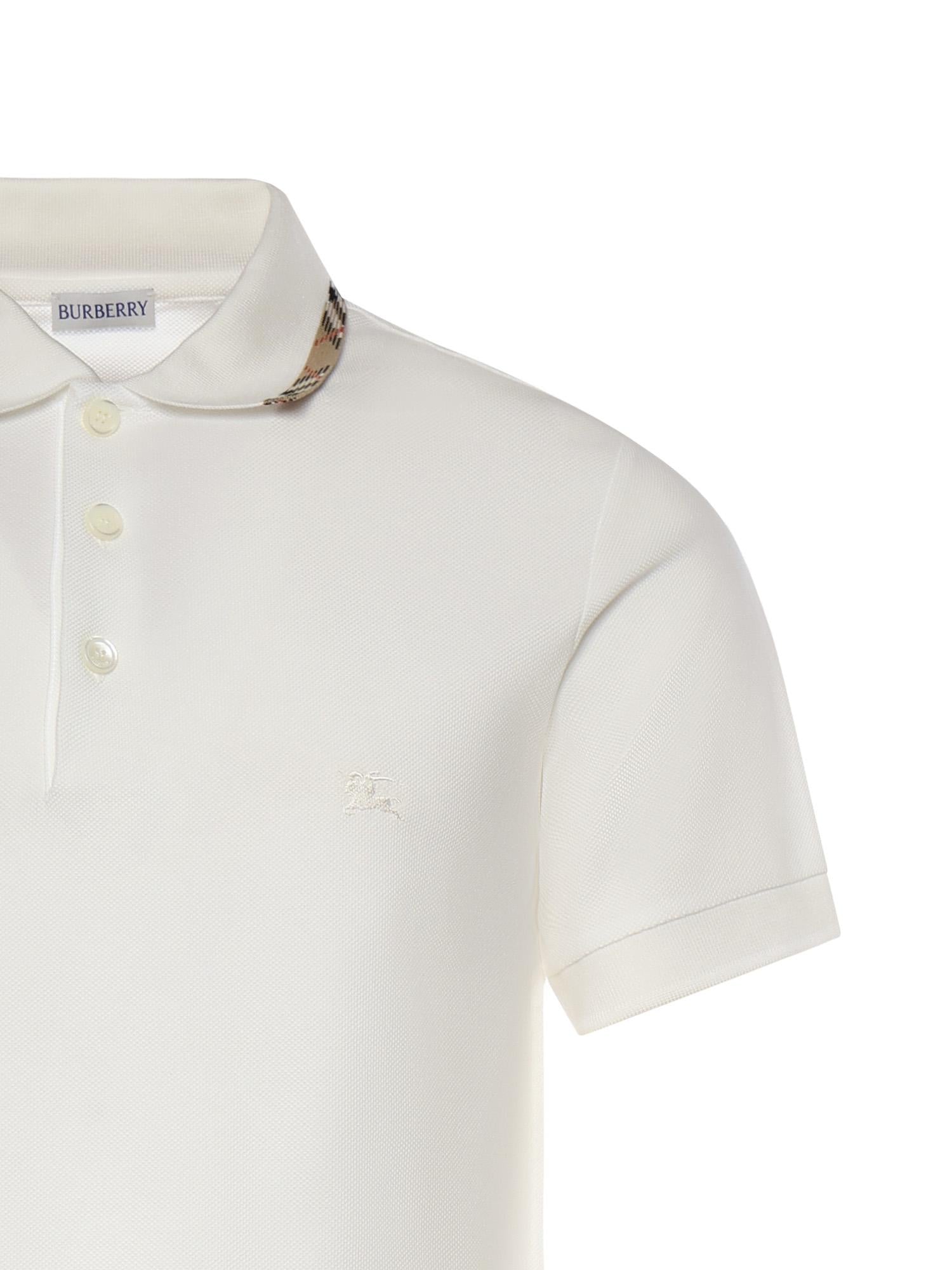 Polo in cotone con finiture Check 8126955 B7078 BURBERRY 