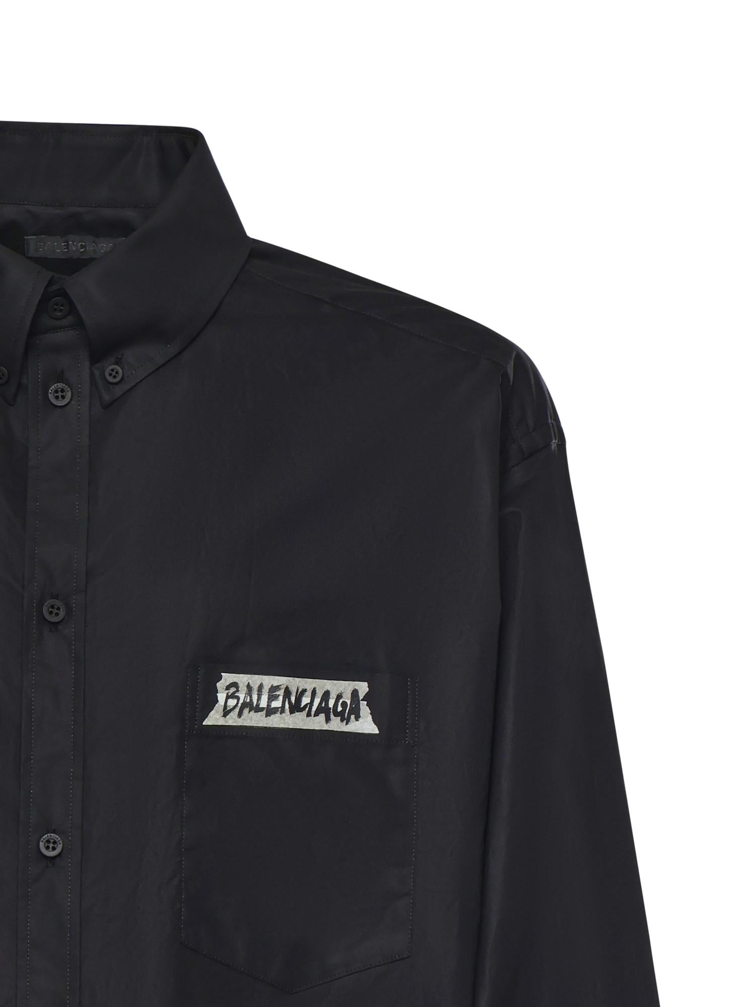 Camicia Masking Tape in popeline di cotone 857809 TRM281000 BALENCIAGA 