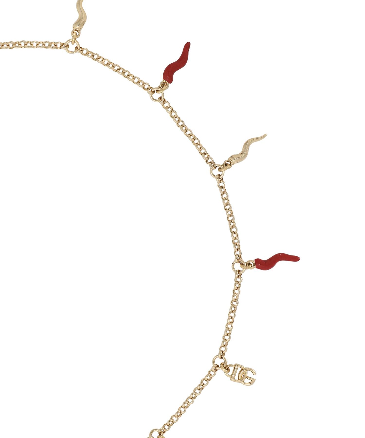 Collana con logo e charms cornetto WNQ6C2 W1111ZOO00 DOLCE & GABBANA 