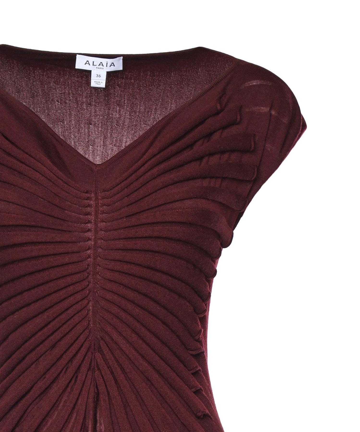 Abito midi in lana vergine AA9R2861K162C 337 ALAIA 