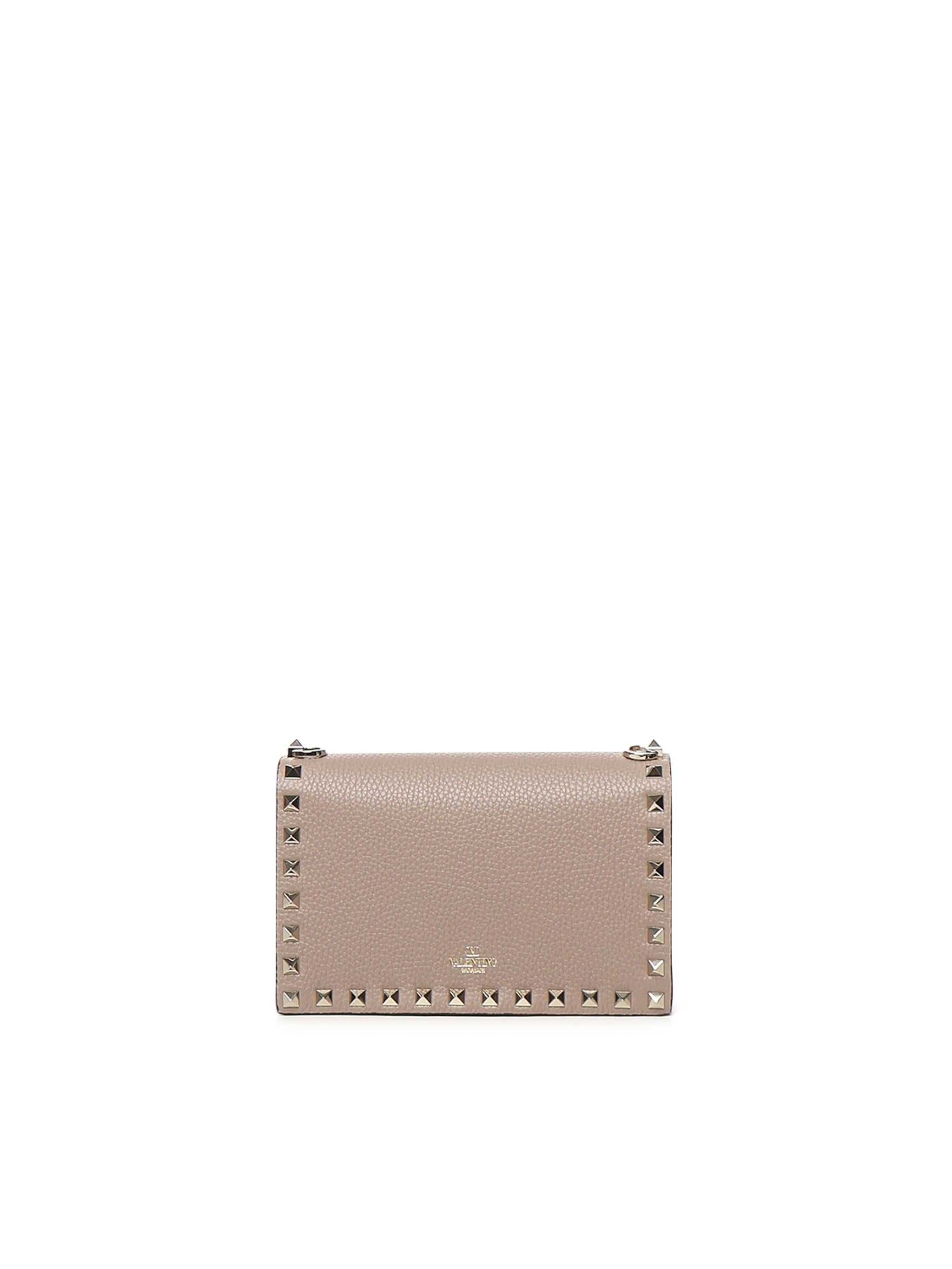 Mini bag con catena Rockstud in vitello granato 8W2P0Y59 VSHP45 VALENTINO GARAVANI 
