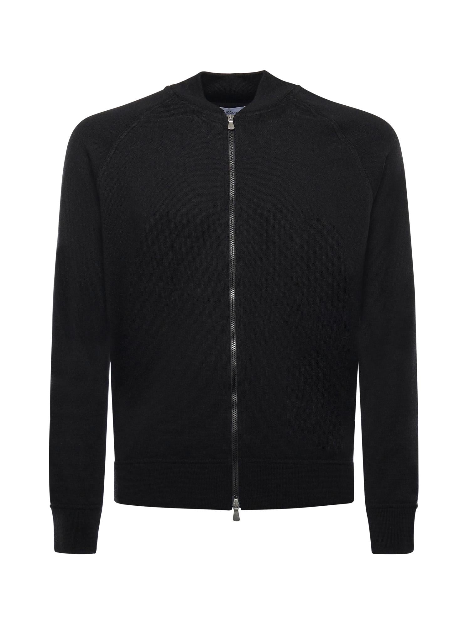 Felpa con zip in lana<BR/> 14803 57133099 GALIANO 