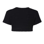 Maglia cropped con dettaglio cut- out AUS4MUST -BLACK ALBERTO AUDENINO 