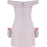 Abito Blake SS24RTWDR094 STRETCH COTTONGREY/PINK PINSTRIPE POSTER GIRL 