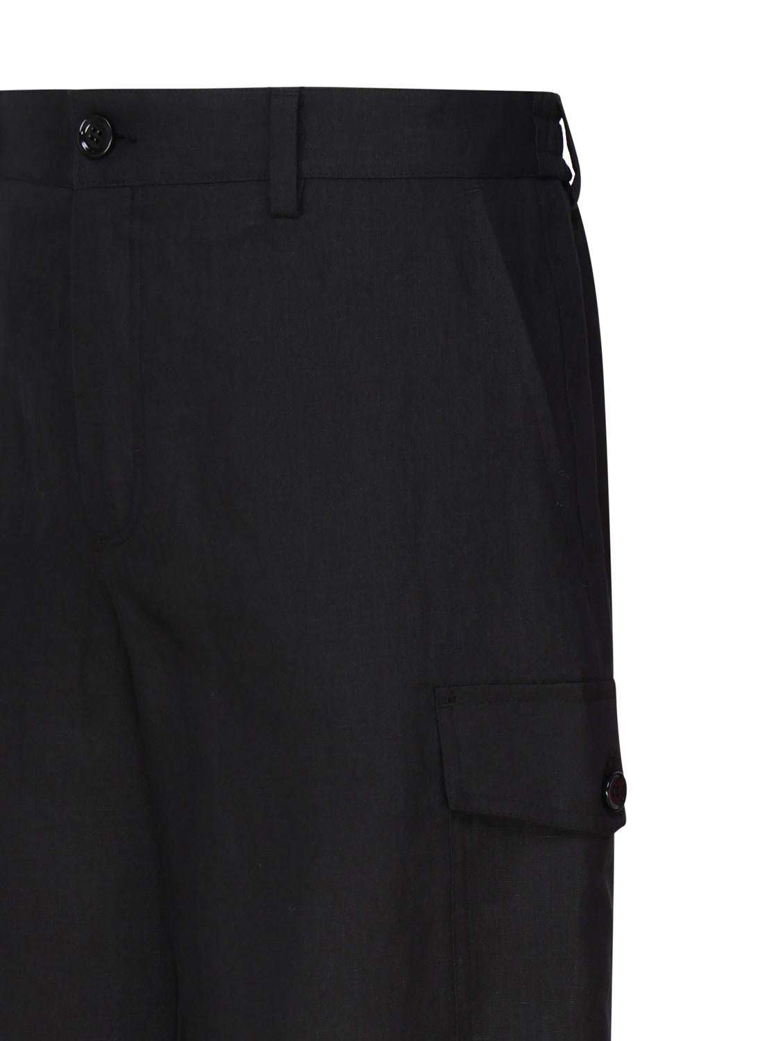 Bermuda cargo in lino con placca GV5TAT GH253N0000 DOLCE & GABBANA 