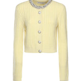 Cardigan in alapaca con perle e strass AW25121CA Y SELF-PORTRAIT 