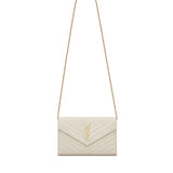Pochette con catena Cassandre in pelle grain de poudre 377828 BOW019207 SAINT LAURENT 