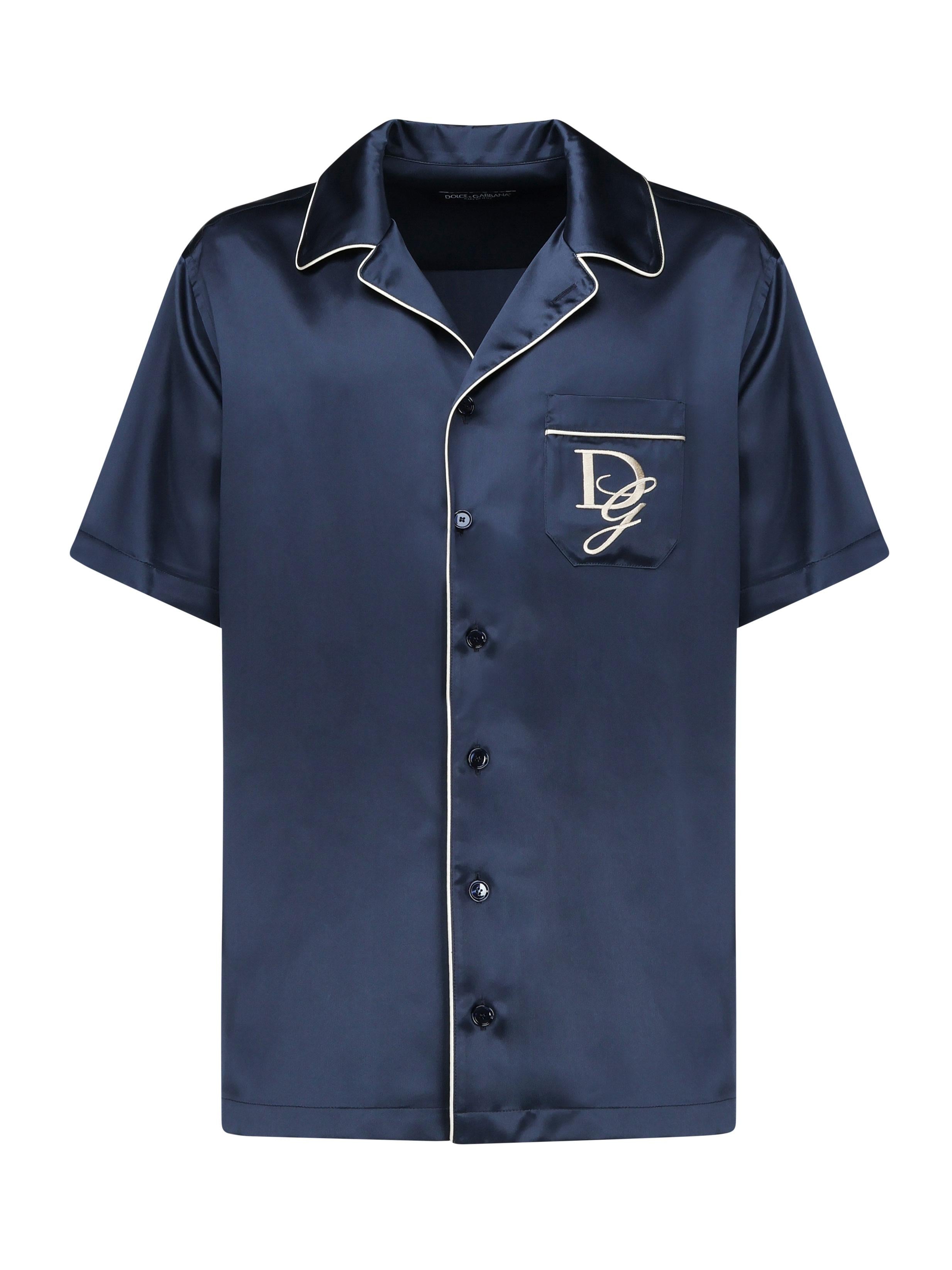 Camicia con ricamo logo G5LH3Z FU1AUB6712 DOLCE & GABBANA 
