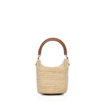 Secchiello Gaby in rafia con pelle 838591 GAAFC2791 SAINT LAURENT 