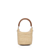 Secchiello Gaby in rafia con pelle 838591 GAAFC2791 SAINT LAURENT 