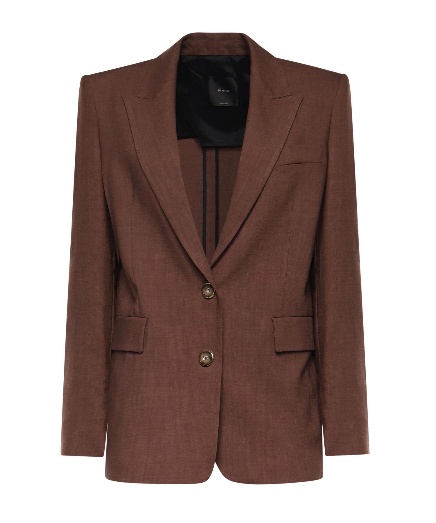 Giacca monopetto effetto rustico 106529 A2W6L78 PINKO 