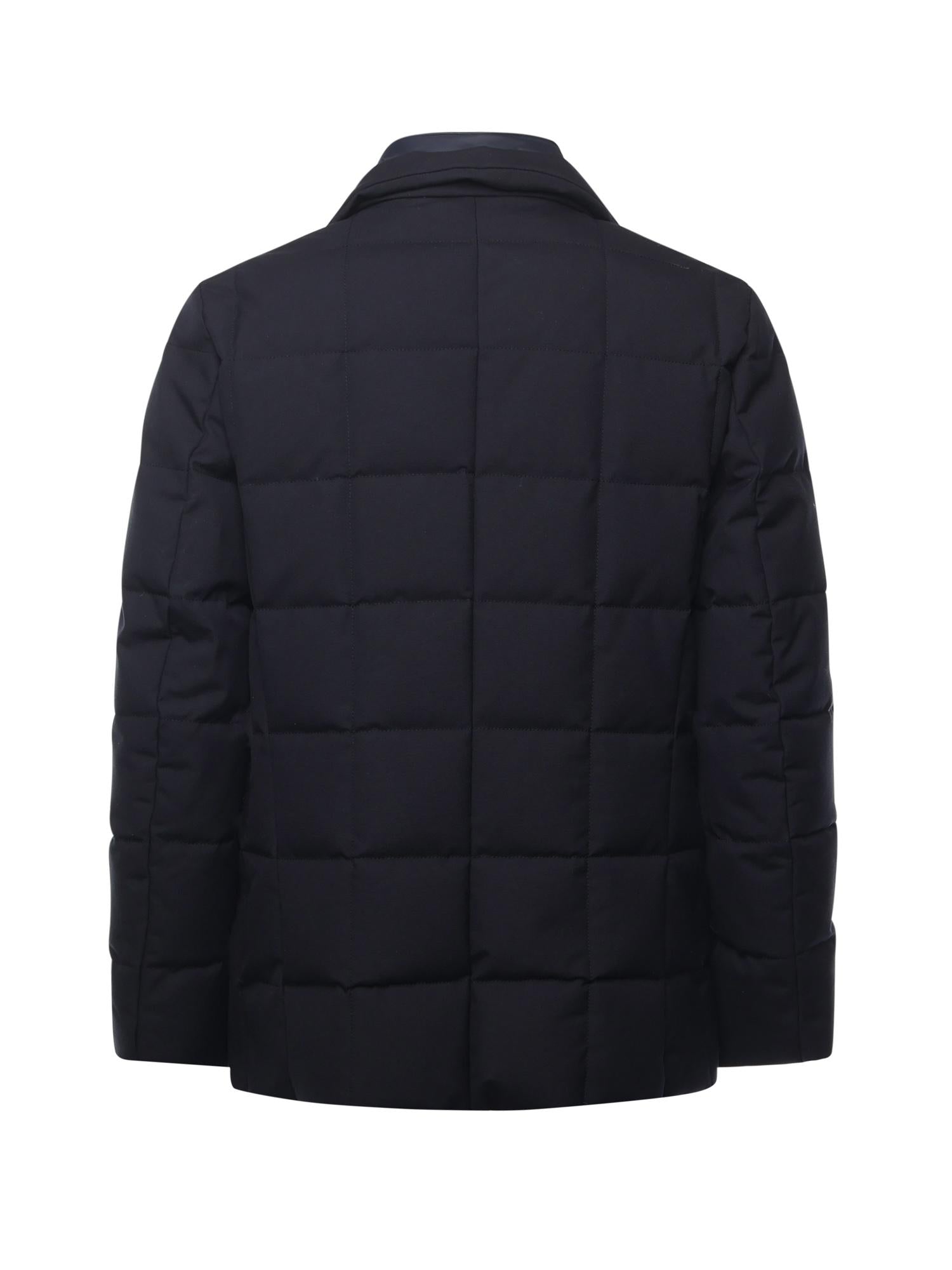 Piumino corto double front in canvas mélange NAM45510210XOB U807 FAY 