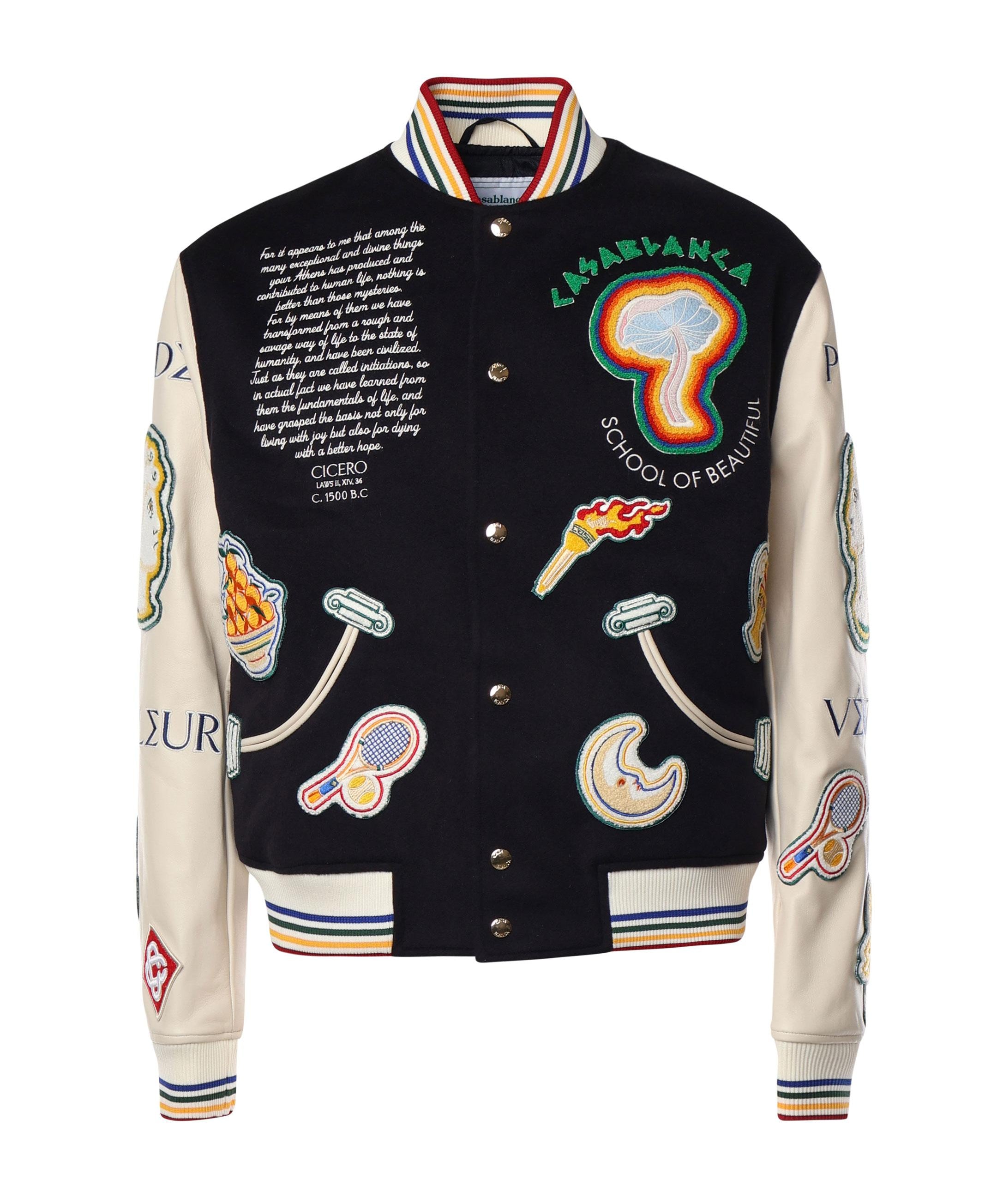 Giubbotto bomber patchwork in ciniglia MF24OT131 01 CASABLANCA 