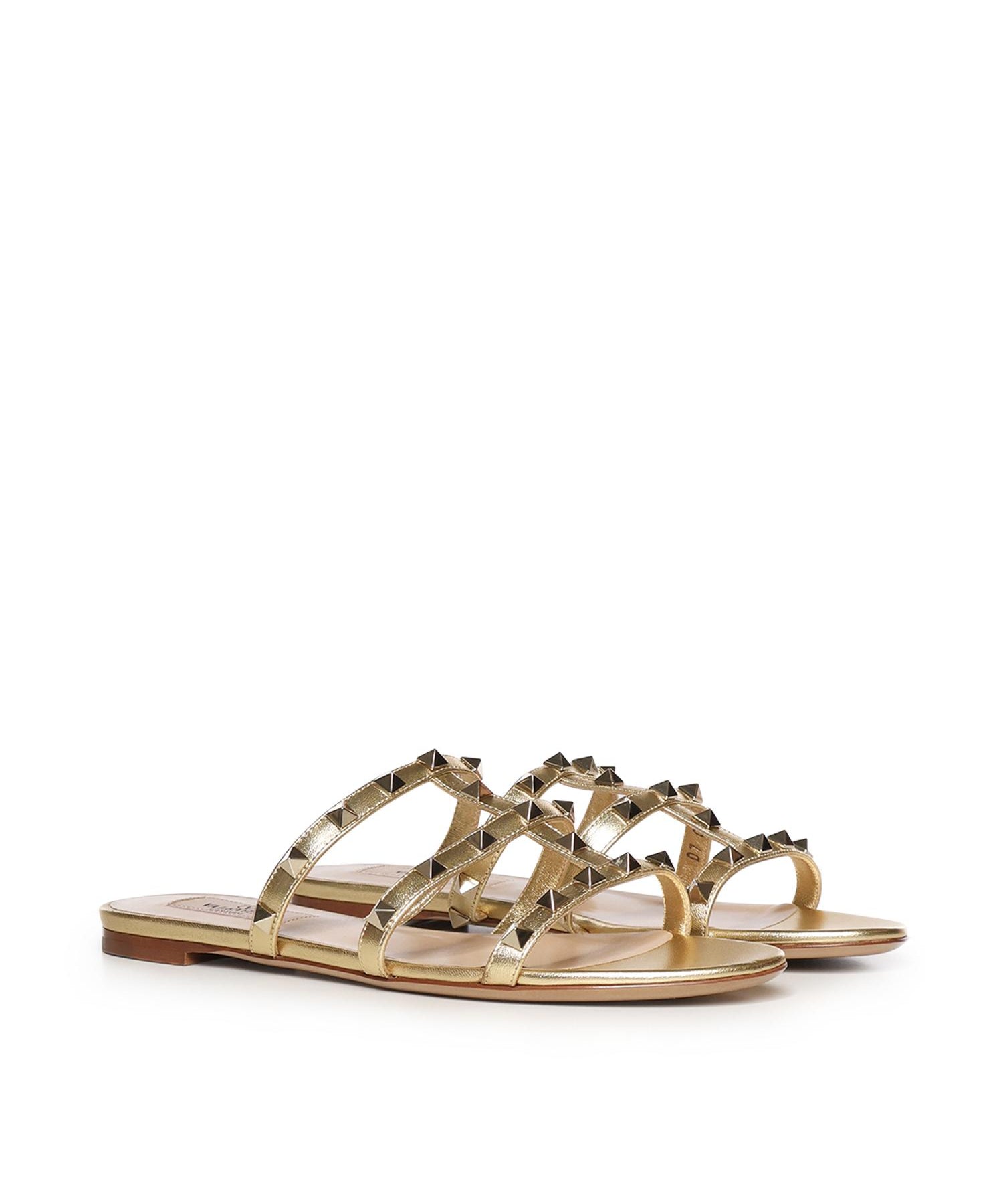Sandalo slide Rockstud in nappa laminata 7W2S0C49 QKHI8M VALENTINO GARAVANI 