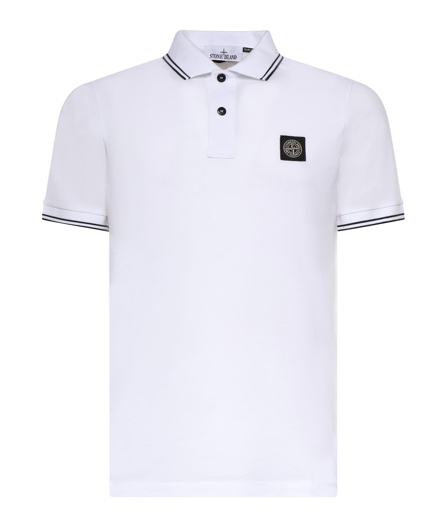 Polo in piqué di cotone con patch Compass L1S152200010 S0018V1001 STONE ISLAND 