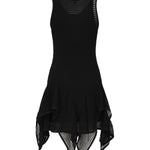 Abito corto con ruche in maglia AA9R2710K074B 995 ALAIA 