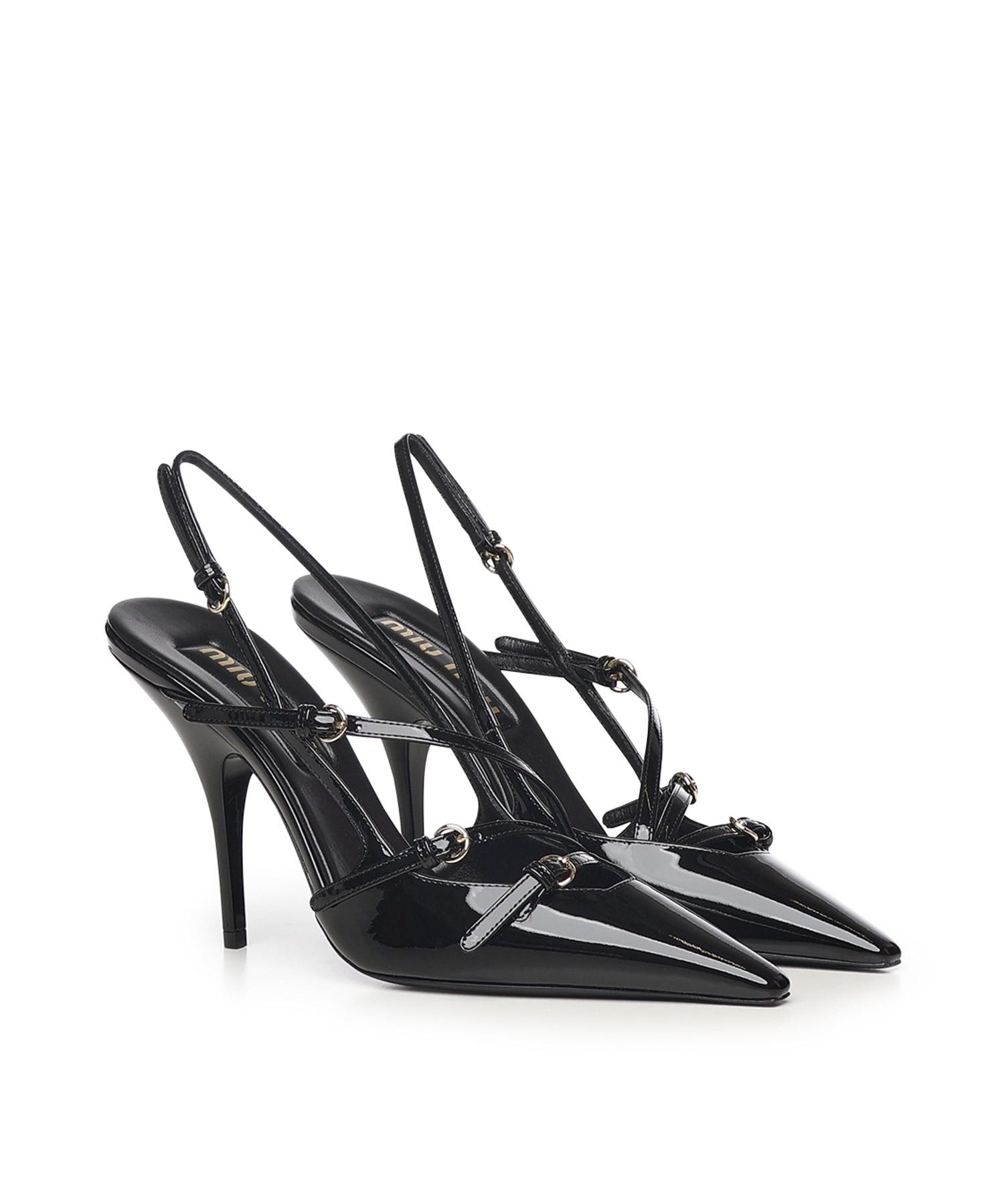 Slingback in vernice con fibbie 5I013E 069F0002 MIU MIU 
