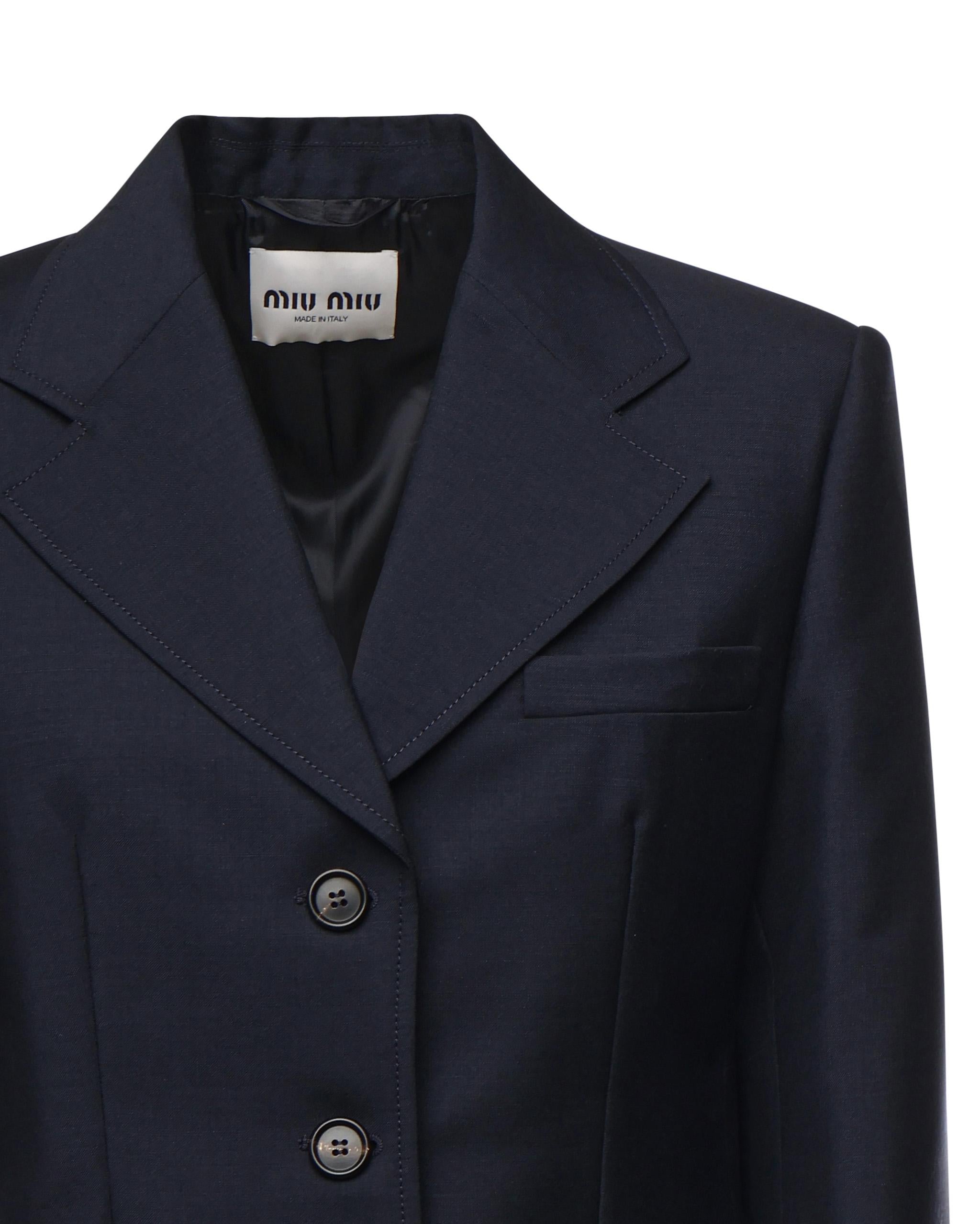 Giacca monopetto in kid mohair MH1991 12I1F0124 MIU MIU 