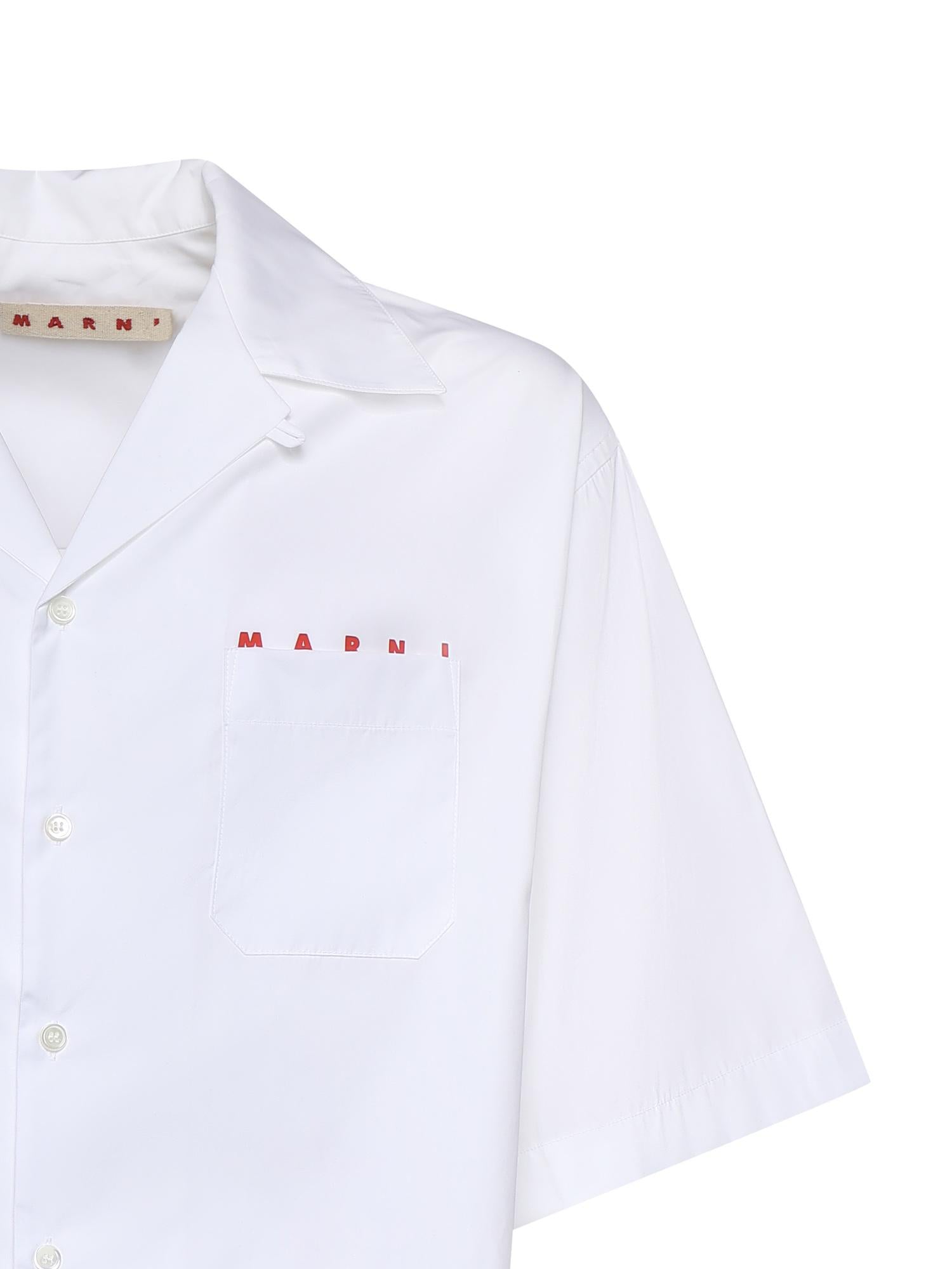 Camicia in cotone con logo CUMU0213PP USCT88LRW01 MARNI 
