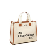 Borsa tote Responsability in cotone 73BS6AF01 RESPONSIBILITY BISNATURALE/CUOIO V° 73 