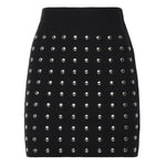 Minigonna in maglia con borchie GOKD11023  INSPIRED BY AKEP 