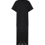 T-shirt in cotone con frange AA9I0029J103C 999 ALAIA 