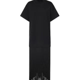 T-shirt in cotone con frange AA9I0029J103C 999 ALAIA 