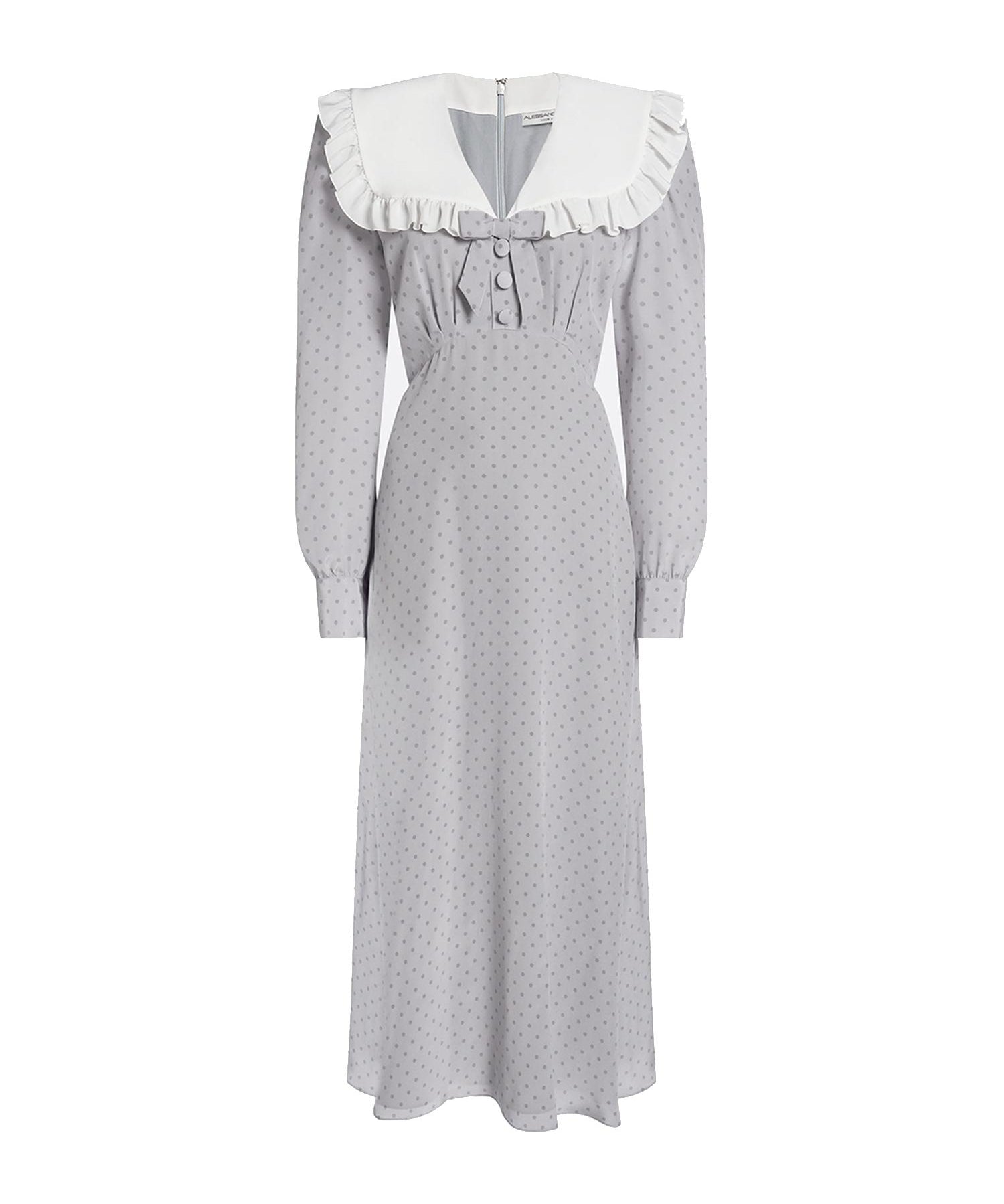 Abito midi a pois con colletto FABX4368F4686 1810 ALESSANDRA RICH 