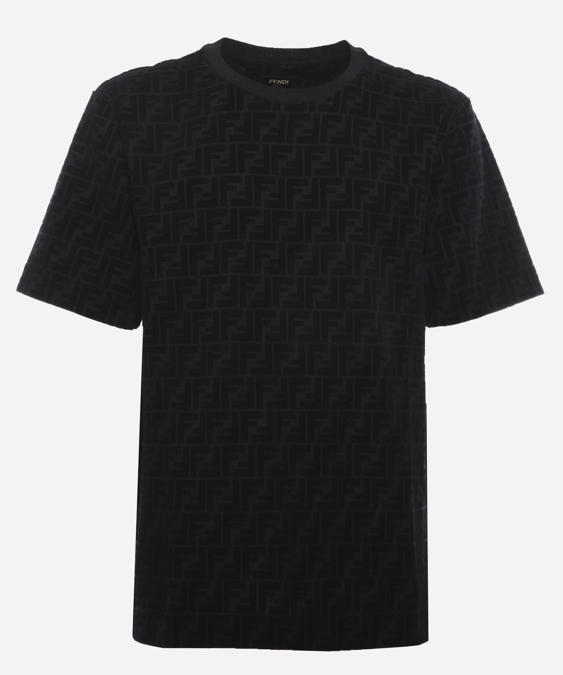T-shirt in piqué FF Jacquard FY0936 A7D5F0ABB FENDI 