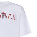 T-shirt in cotone con logo HUMU0223S2 USCY86LOW01 MARNI 