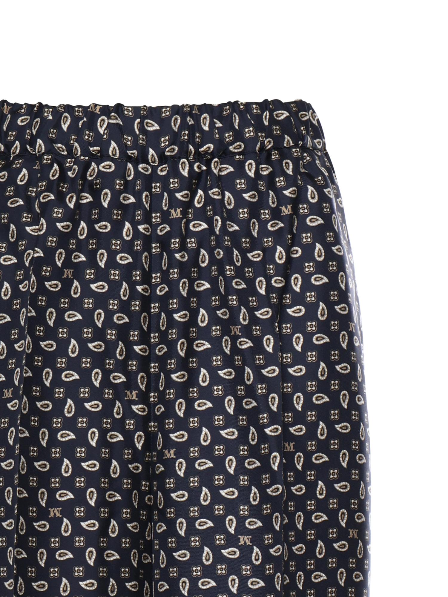 Pantalone in seta stampata 2611131131600 001 MAX MARA 