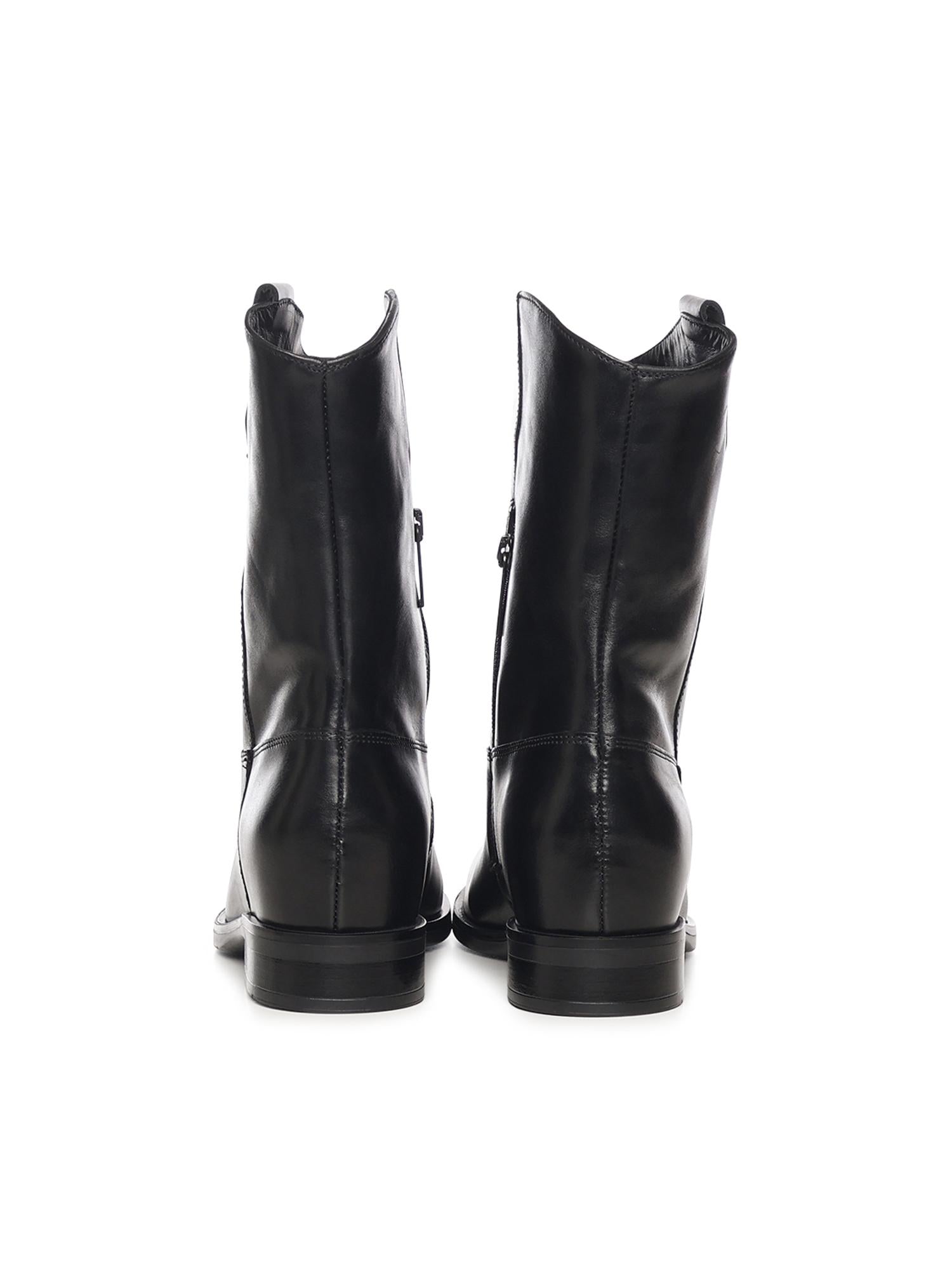Stivali Kim low in pelle A56051 NERO CARMENS 