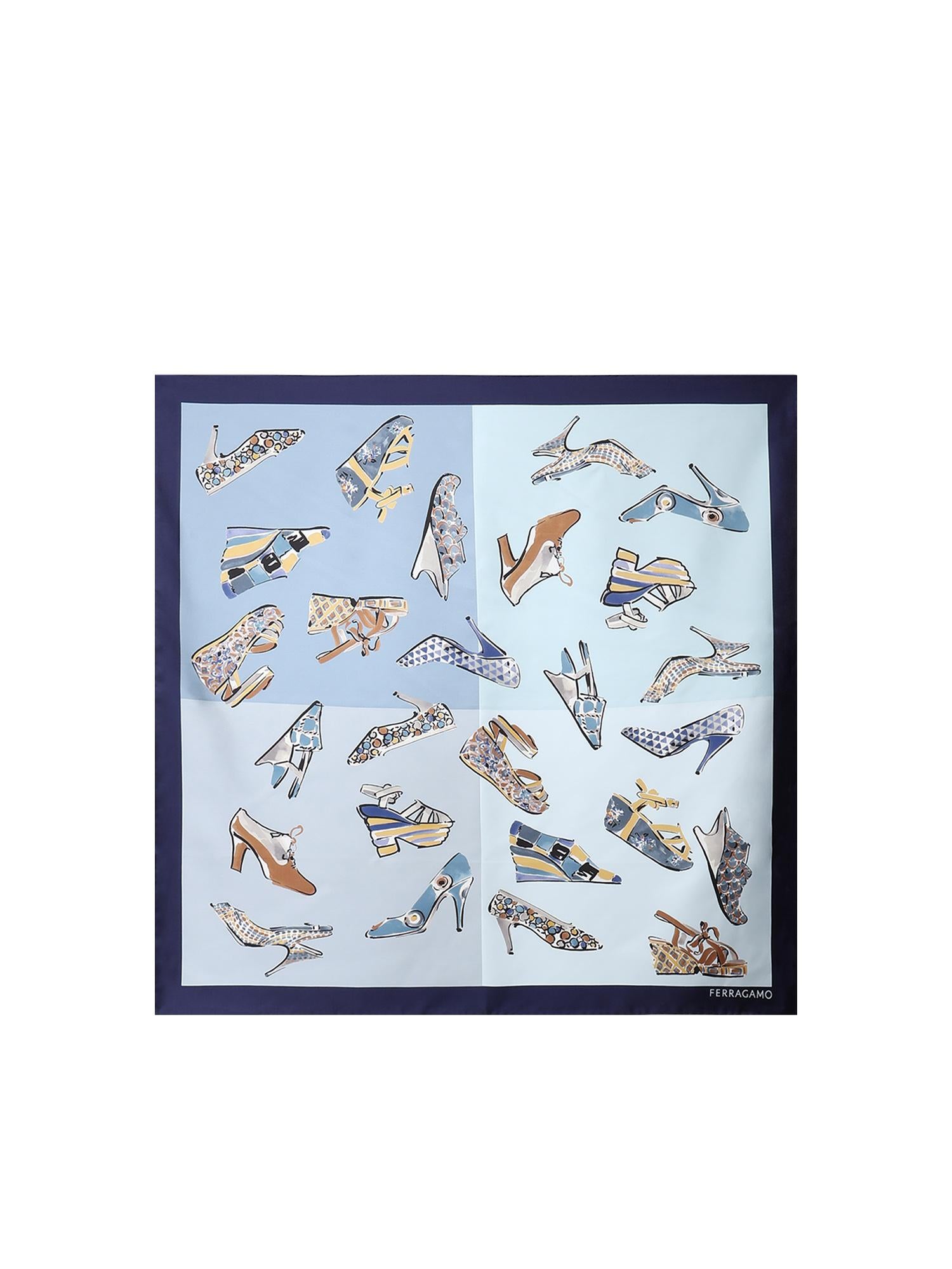 Foulard in seta con stampa 310231 789877003 FERRAGAMO 
