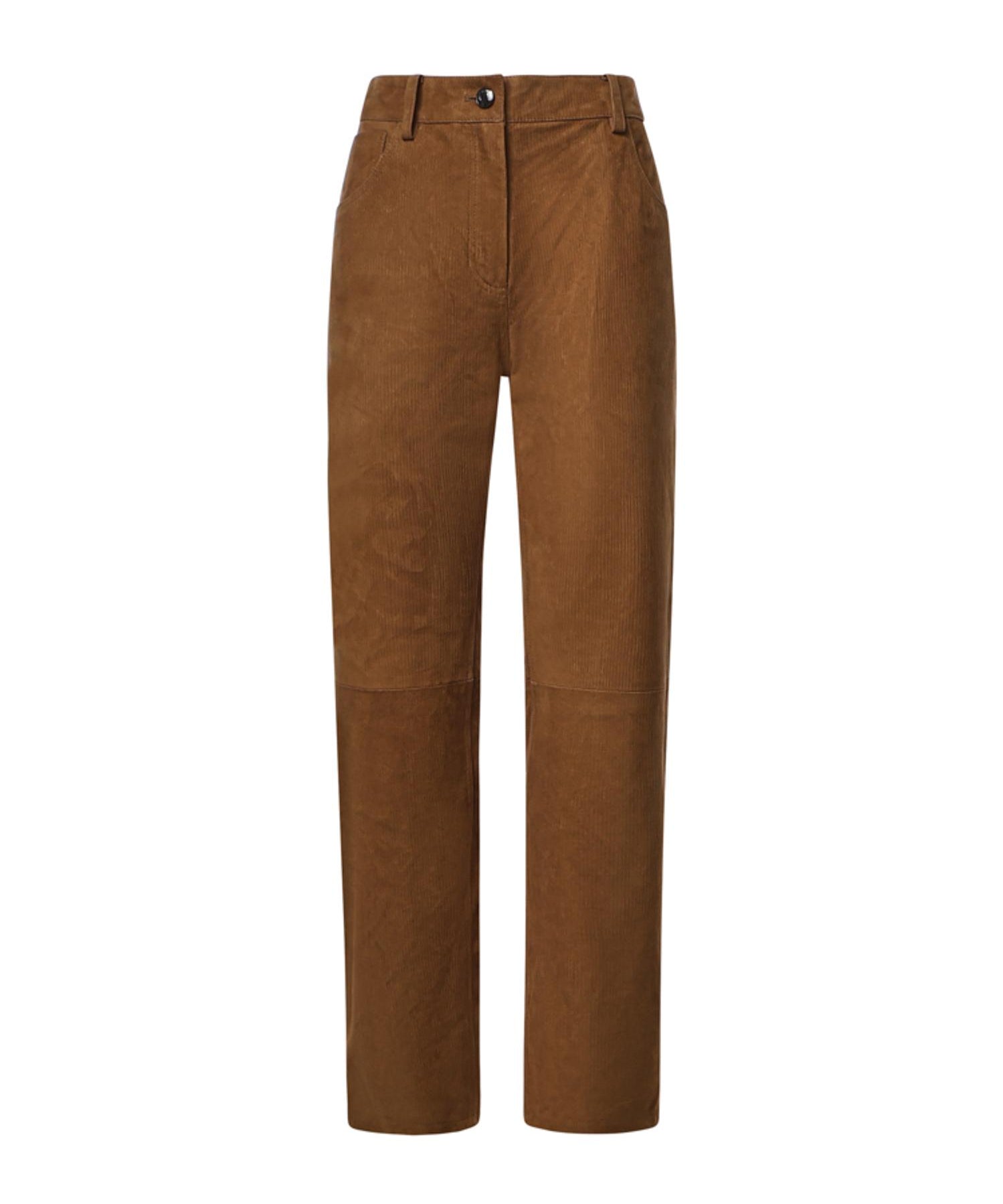 Pantaloni in pelle effetto velluto a coste 288726  MAGDA BUTRYM 