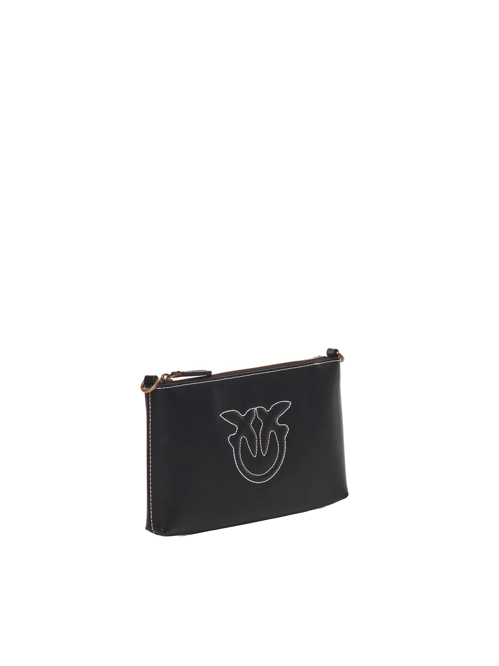 Borsetta piatta a tracolla in pelle 104277 A2CFZ99Q PINKO 