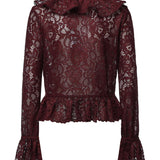 Top in pizzo con volant PF26102T BU SELF-PORTRAIT 