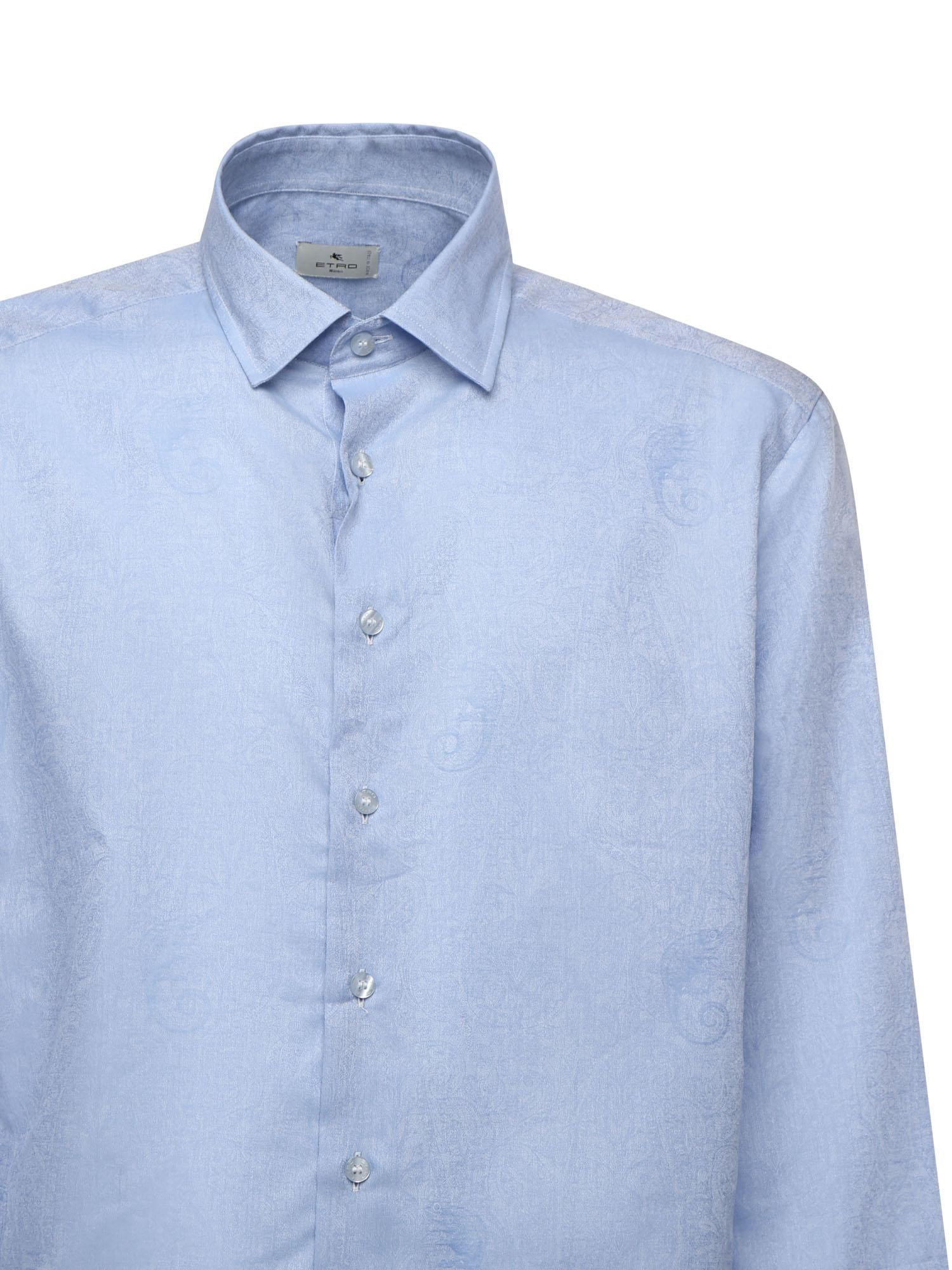 Camicia in cotone e jacquard con stampa gechi MRIB0001 99TJ590B0028 ETRO 