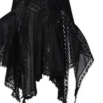 Abito midi Blossel in voile di cotone e pizzo 261621 BLACK CHARO RUIZ 