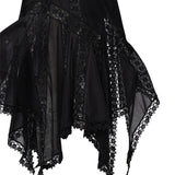 Abito midi Blossel in voile di cotone e pizzo 261621 BLACK CHARO RUIZ 