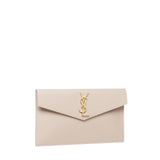 Pochette Uptown in pelle goffrata grain de poudre<BR/> 565739 1GF0J2721 SAINT LAURENT 