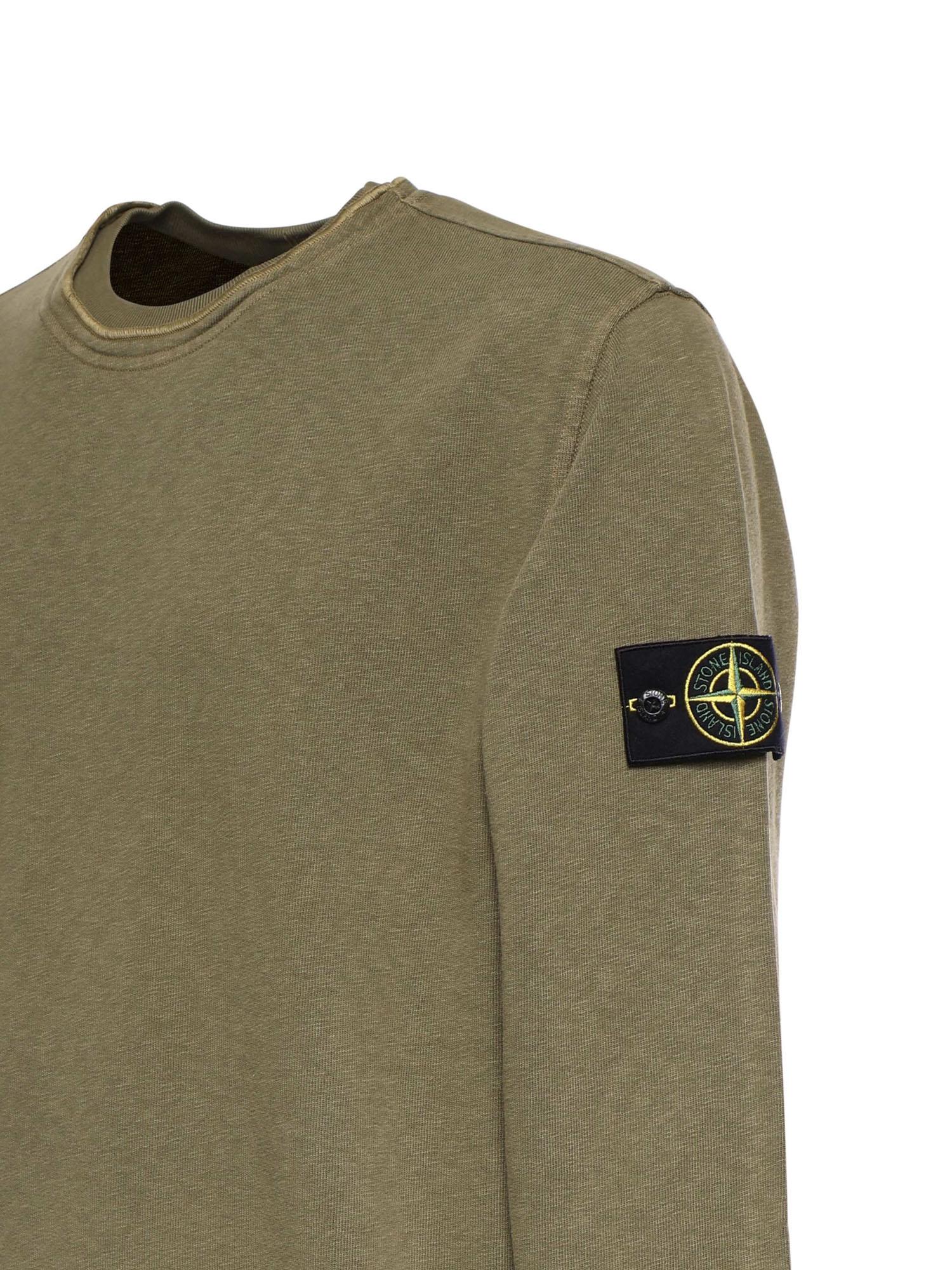 Felpa in cotone malfilé con logo L1S156100034 S0060V015G STONE ISLAND 