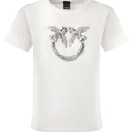 T-shirt logo Love Birds decorato 100535 A2RNZ05 PINKO 