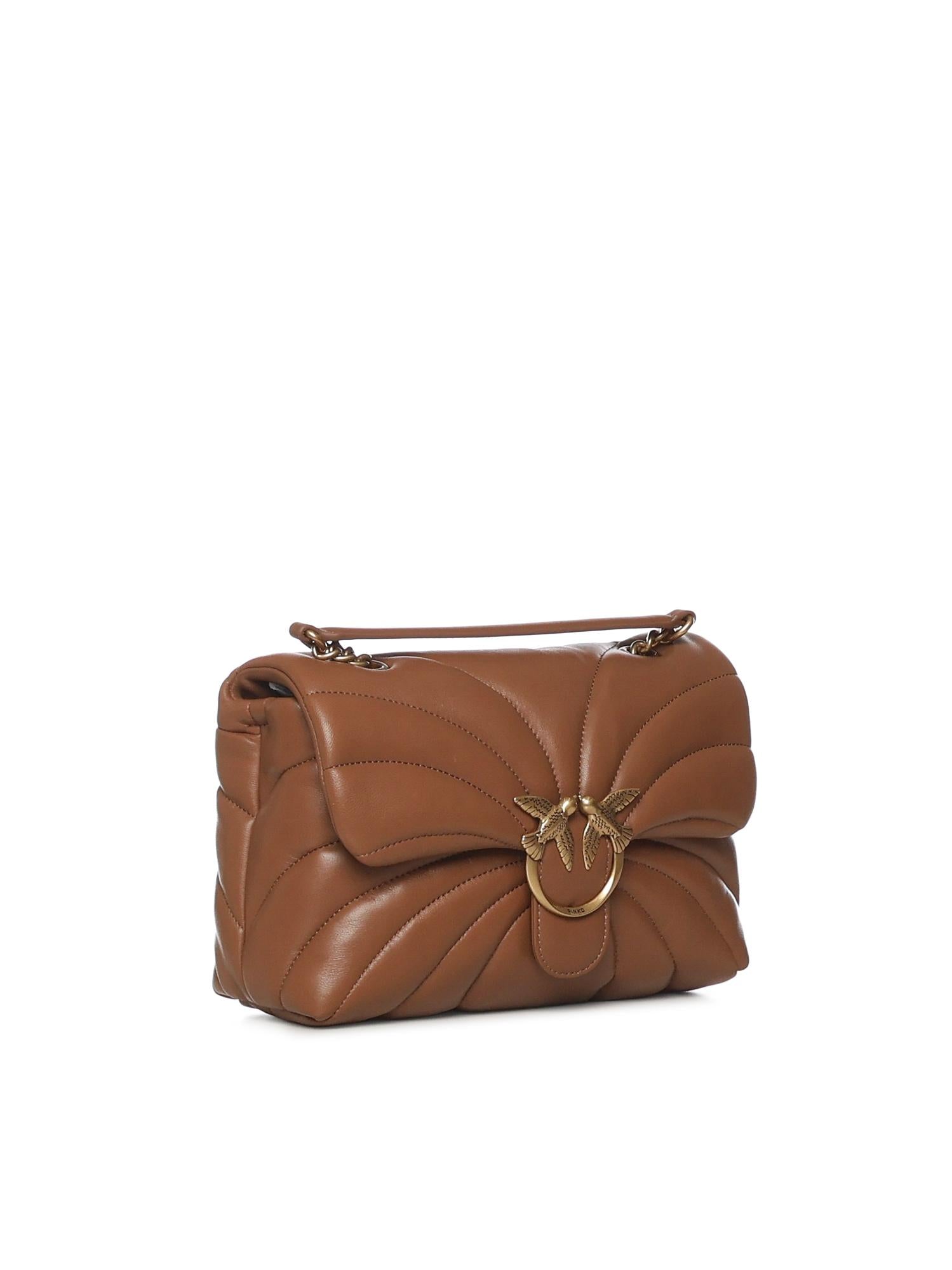 Borsa a tracolla grande Love Bag Puff trapunta farfalla 100038 A1EXL17Q PINKO 