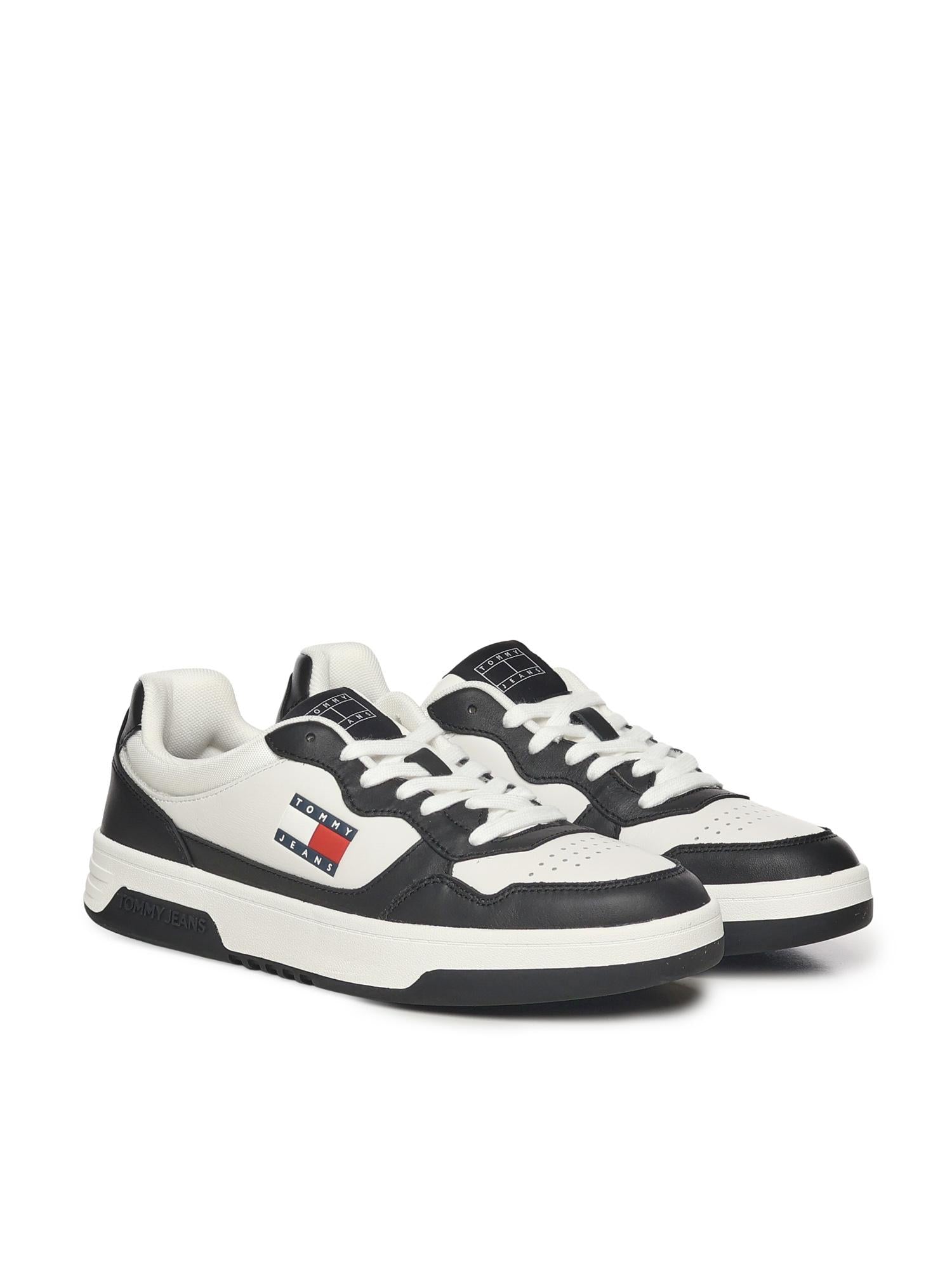 Sneakers in pelle con logo EM0EM01443 YBL TOMMY HILFIGER 