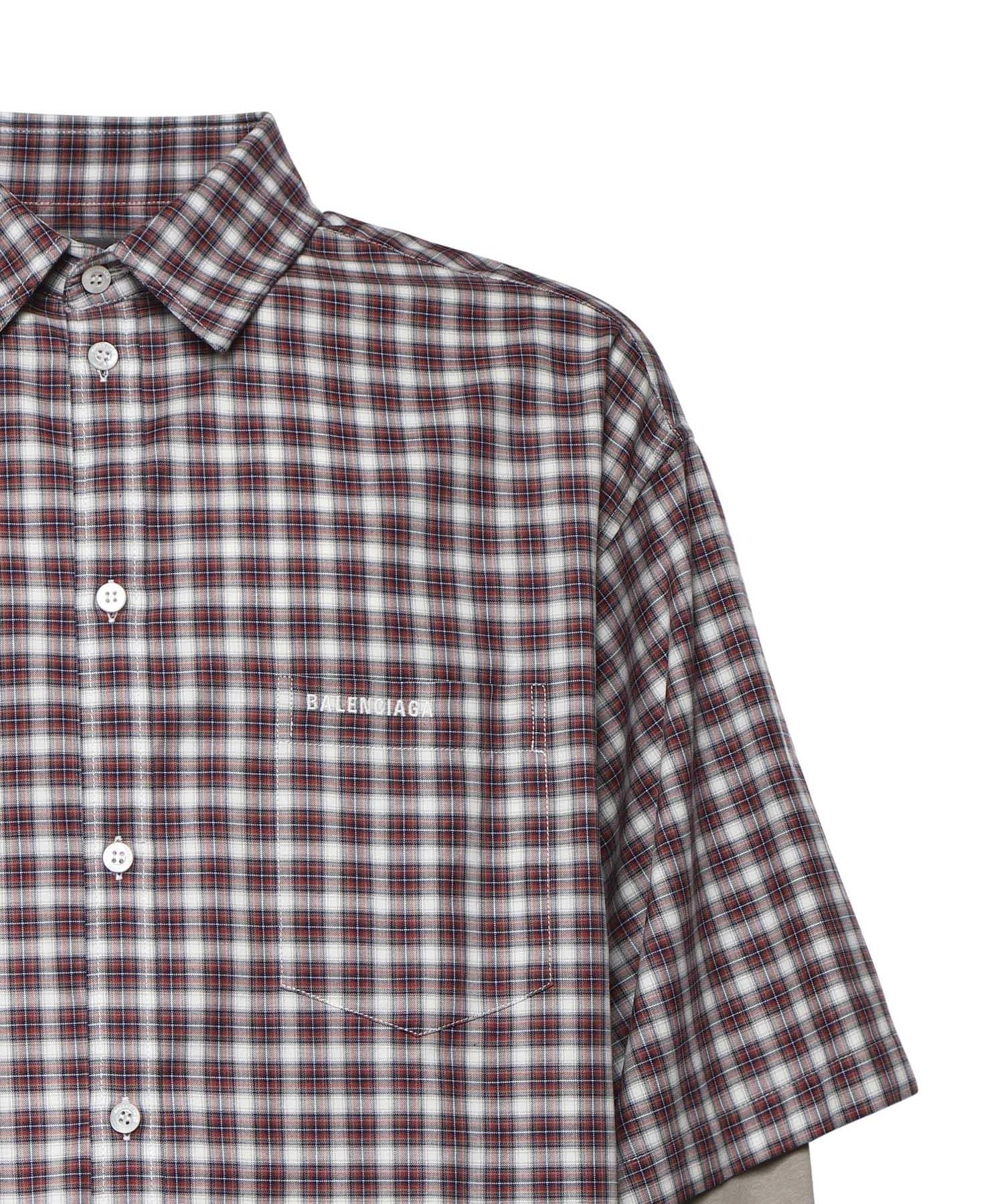 Camicia Wrong Sleeve in popeline check 866543 TUM176011 BALENCIAGA 