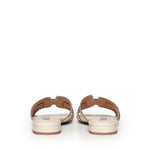 Sandali flat Holly in pelle 755Z10VK OFF WHITE BIBI LOU 