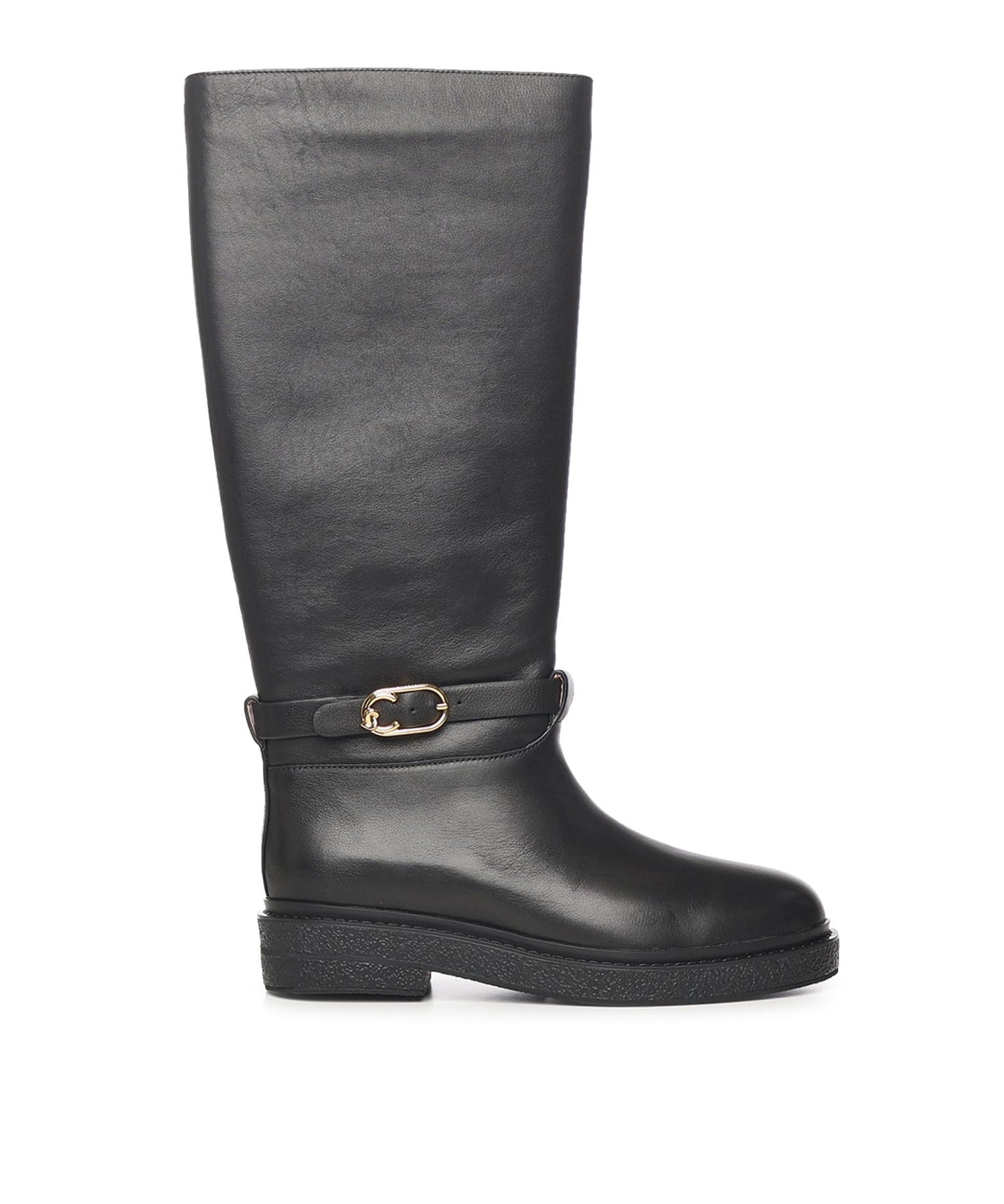 Stivali C-Saddle in pelle E4T7A150101 001 COCCINELLE 