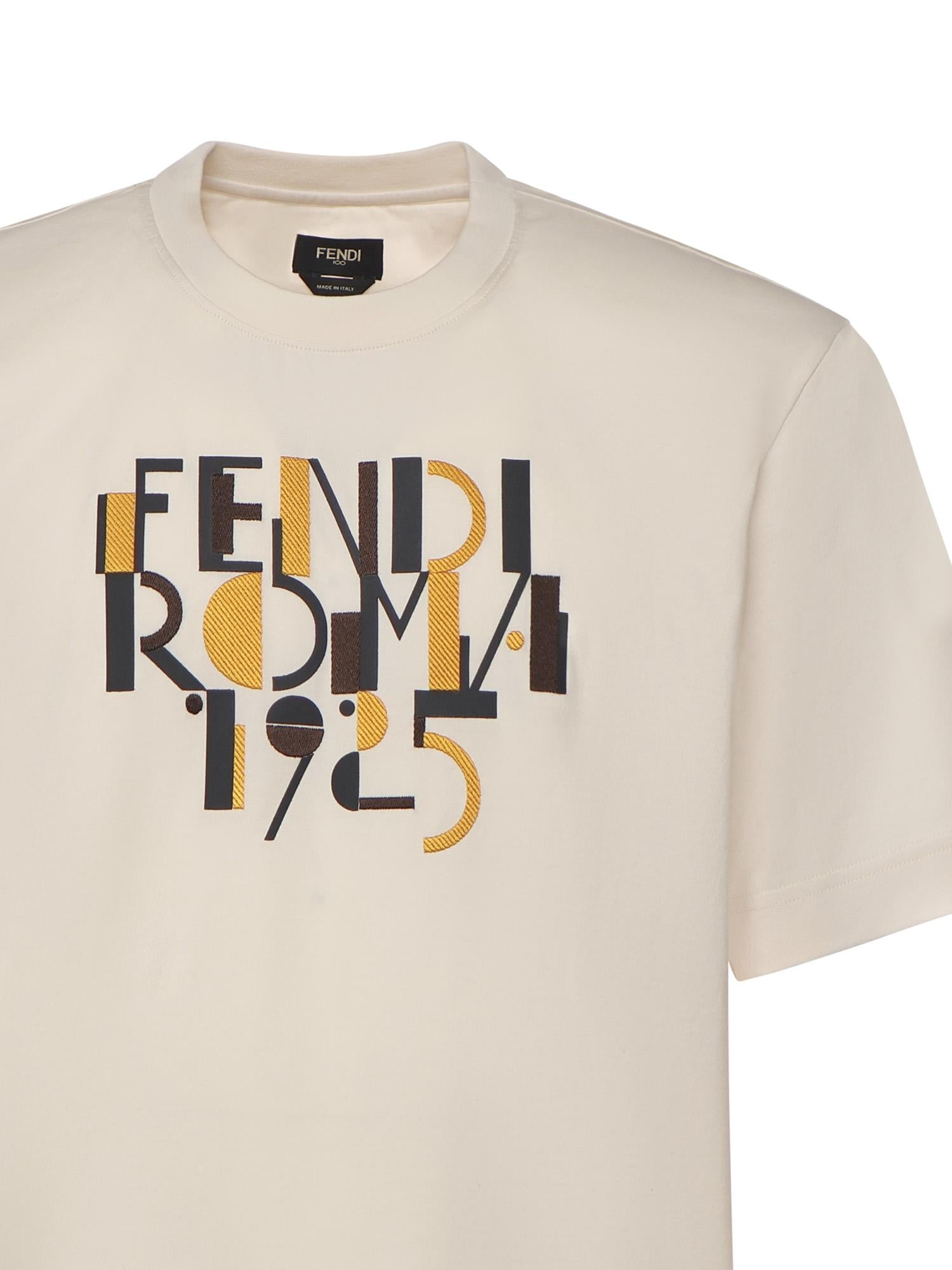 T-shirt in cotone con  stampa logo FY0936 AVOHF1J7C FENDI 