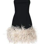 Minidress Gea con piume ABITO GEA BLACK THE ARCHIVIA 